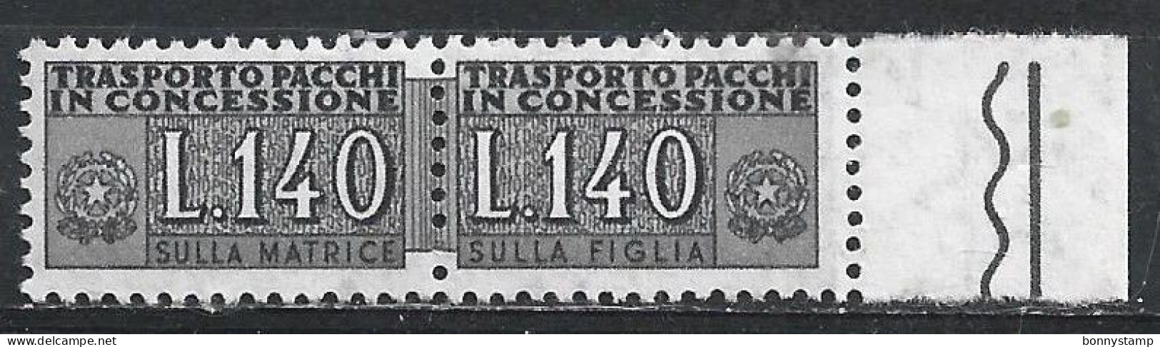 Repubblica Italiana, 1960 - 140 Lire Pacchi In Concessione, Fil. Stelle - Nr.14 MNH** - Paquetes En Consigna