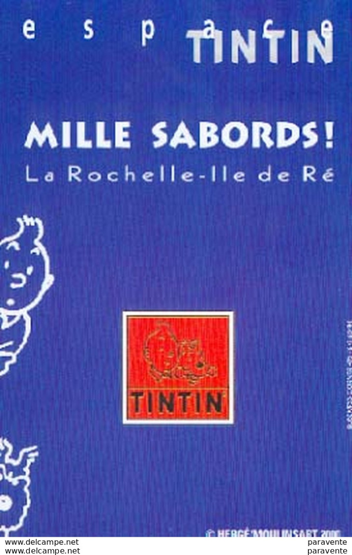 TINTIN : Flyer Librairie MILLE SABORDS - Hergé