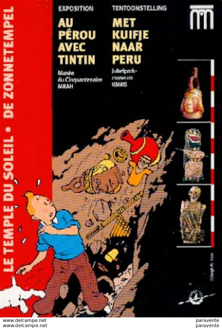TINTIN : Carte Annonce Expo PEROU - Hergé