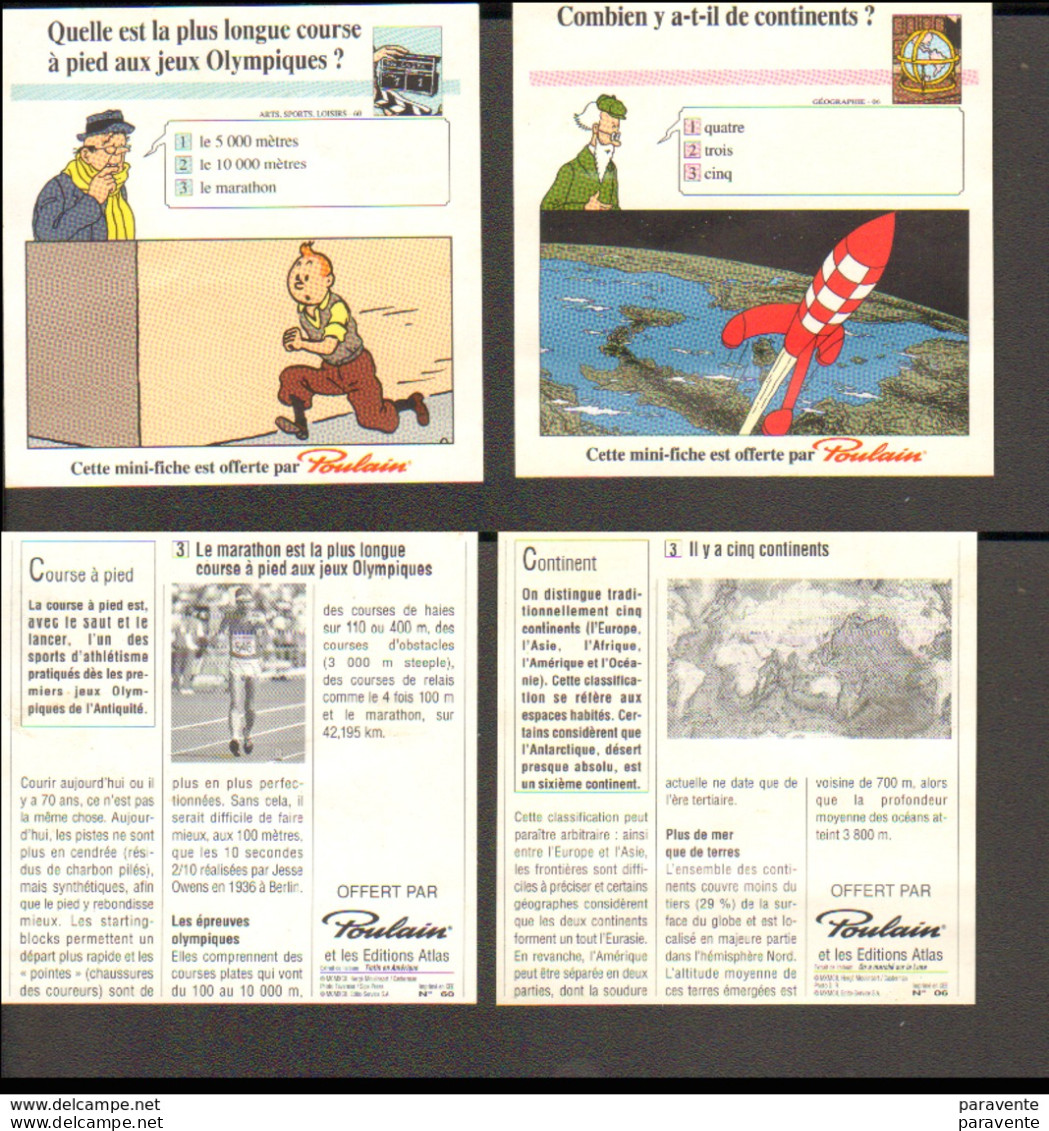 TINTIN : 2 Mini Fiches Promo Pour L'abonnement FICHES TINTINplaquette Publicité CHEVERNY - Hergé