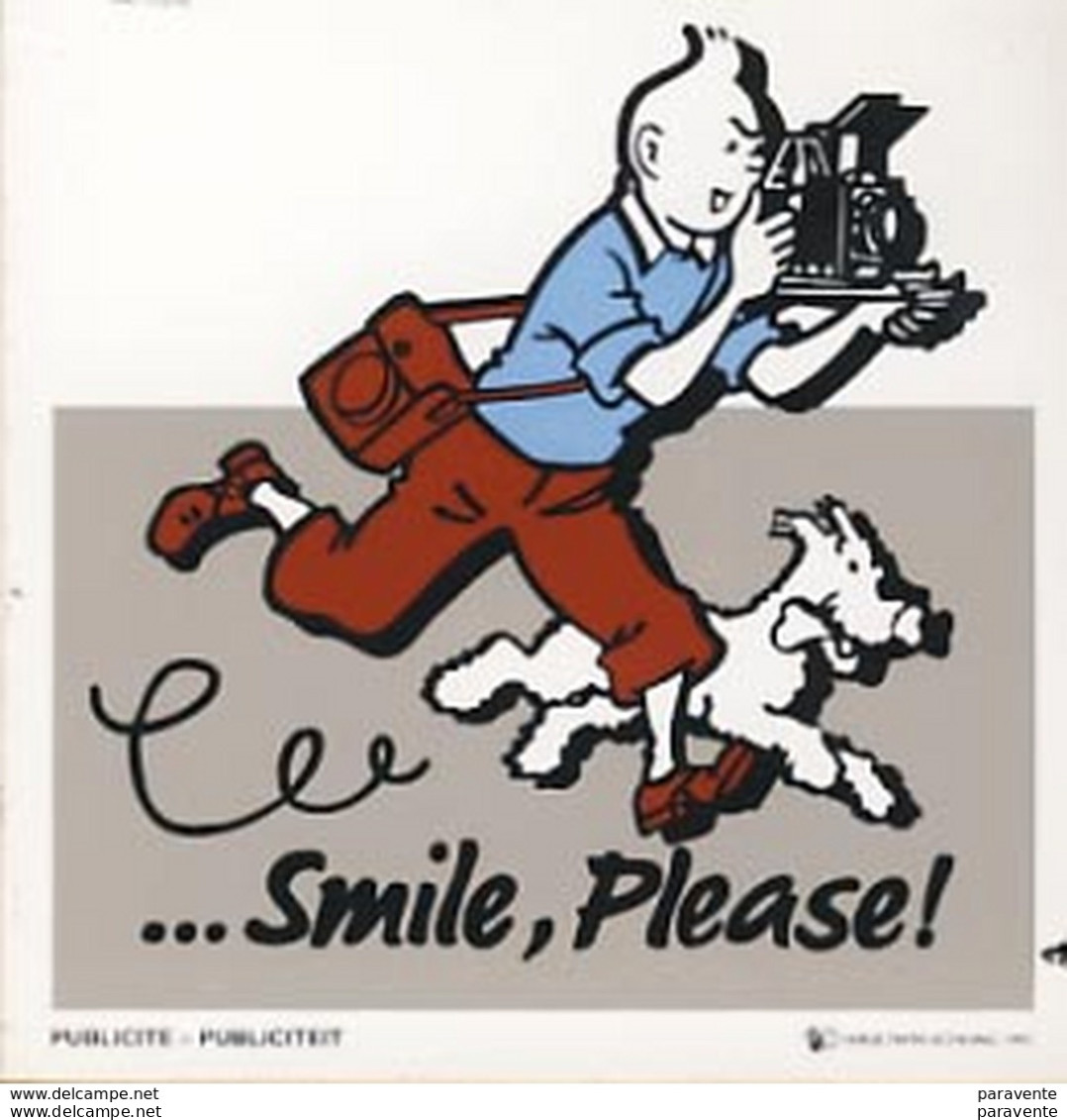 TINTIN : Autocollant SMILE PLEASE - Hergé