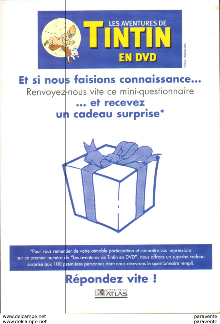 TINTIN : lot publicité DVD TINTIN (8 objets)