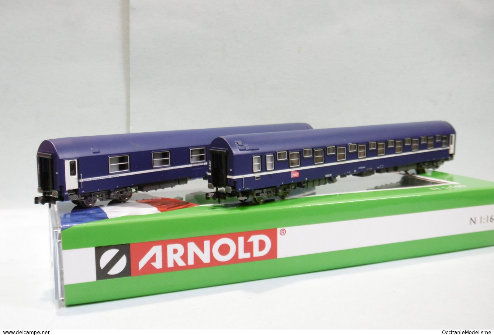 Arnold - Coffret 2 Voitures Lits T2 Carmillon SNCF ép. V / VI Réf. HN4343 Neuf N 1/160 - Passenger Trains