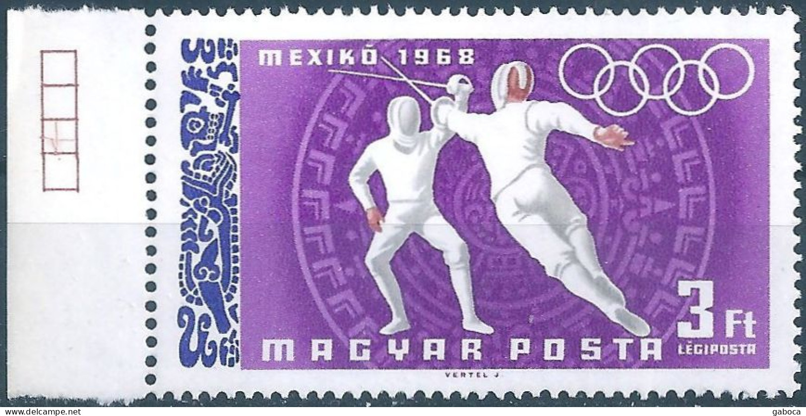 C5863 Hungary Olympics Mexico Sport Fencing MNH RARE - Estate 1968: Messico