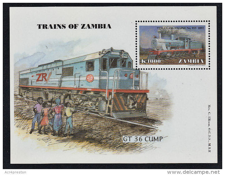 Zm0790 Zambia 1999 SG MS 790, Trains Of Zambia (railway Locomotive)  MNH - Zambie (1965-...)