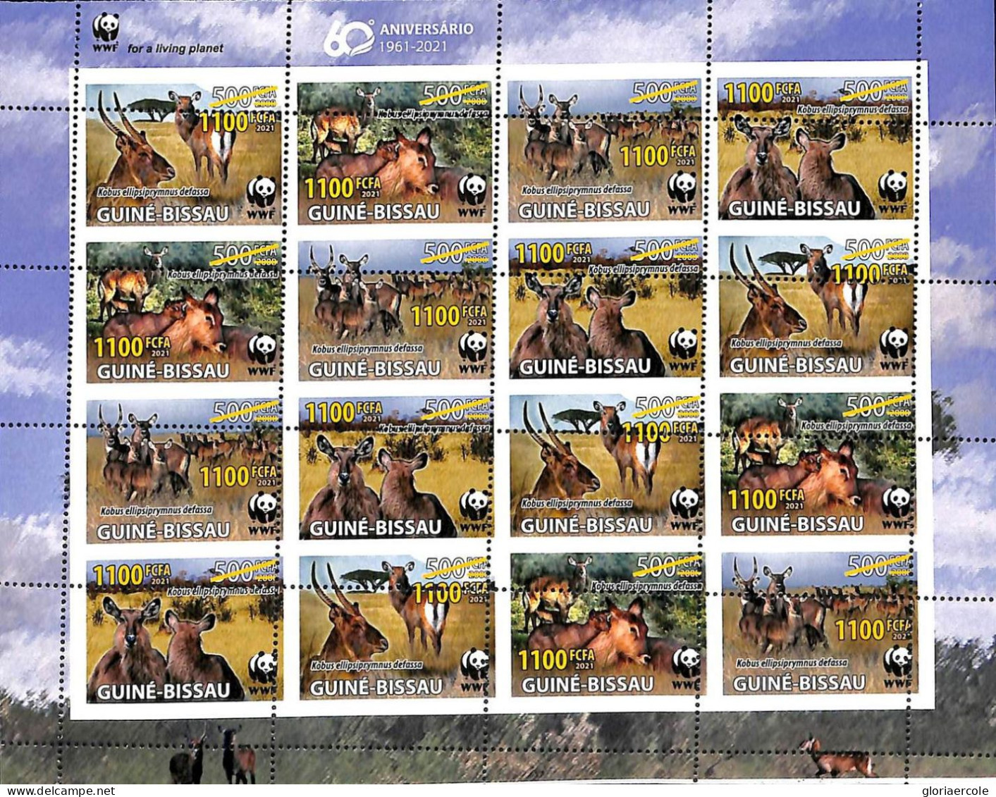 A7534 - GUINE BISSAU - ERROR MISPERF Stamp Sheet - 2021 - Animals, WWF - Altri & Non Classificati