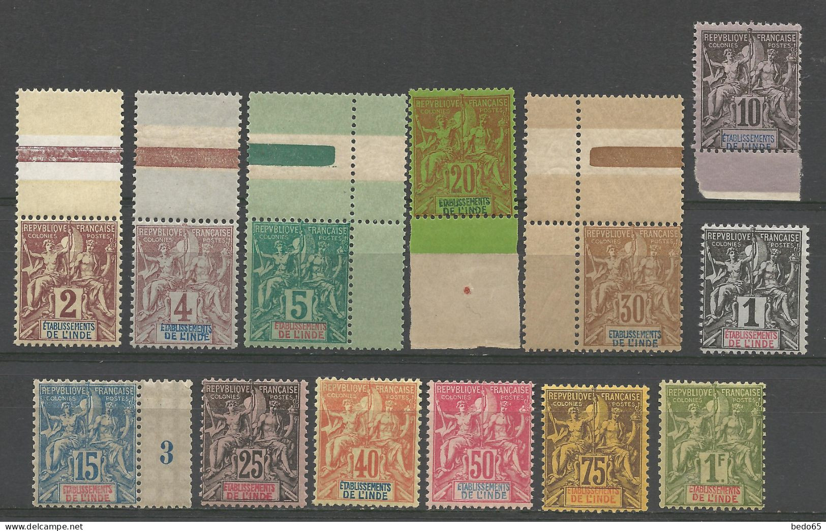 INDE N° 1 à 13 Sèrie Complète NEUF** LUXE  SANS CHARNIERE / Hingeless / MNH - Unused Stamps