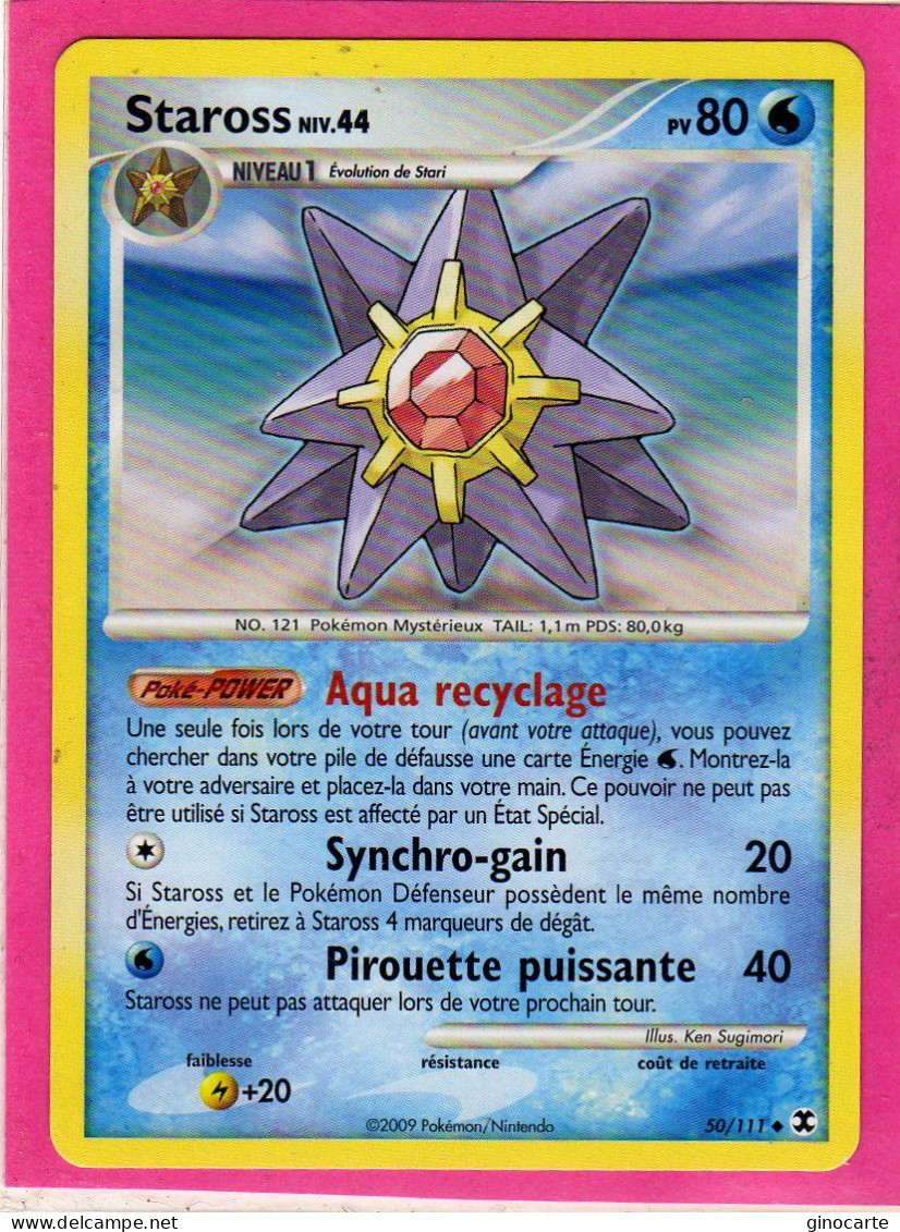 Carte Pokemon 2009 Platine Rivaux Emmergeants 50/111 Staross 80pv Neuve - Platine