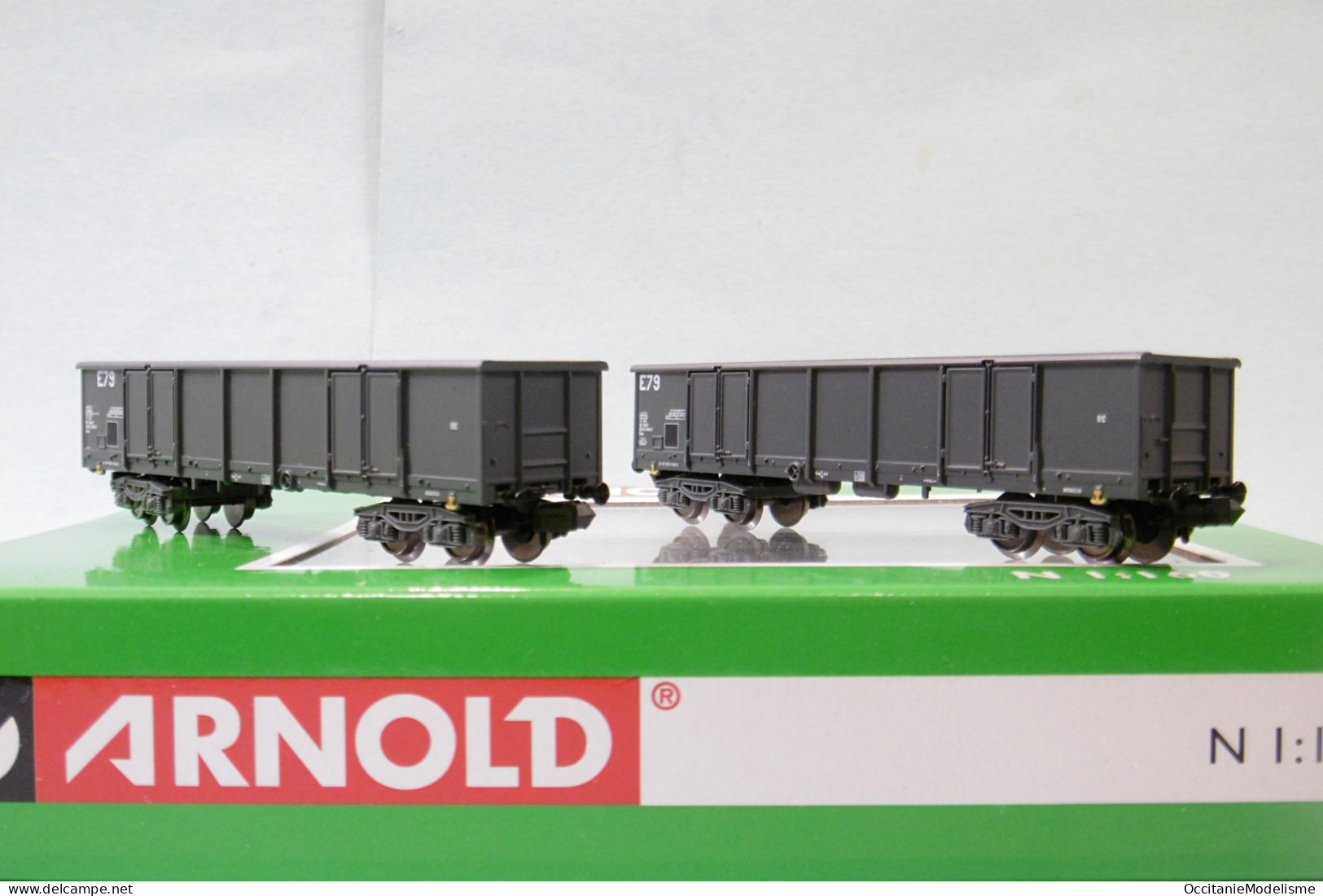 Arnold - 2 WAGONS TOMBEREAUX Eaos Gris SNCF ép. IV Réf. HN6535 Neuf NBO N 1/160 - Wagons Marchandises