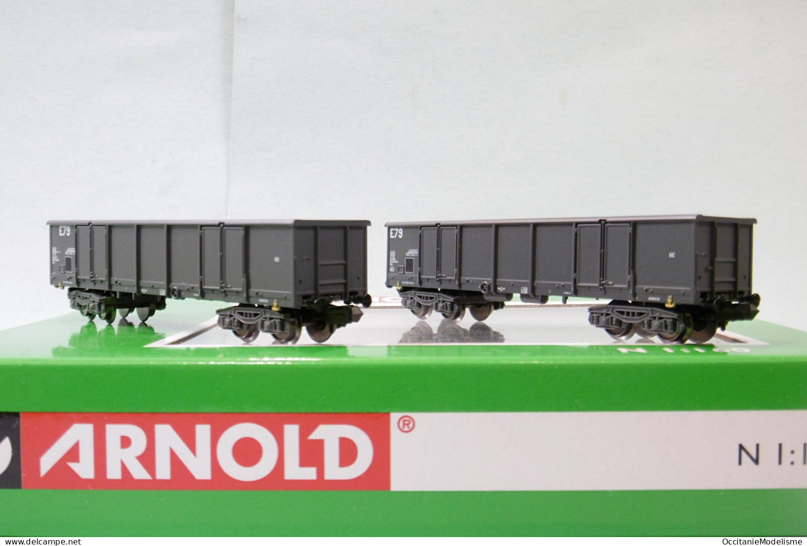 Arnold - 2 WAGONS TOMBEREAUX Eaos Gris SNCF ép. IV Réf. HN6535 Neuf NBO N 1/160 - Vagoni Merci