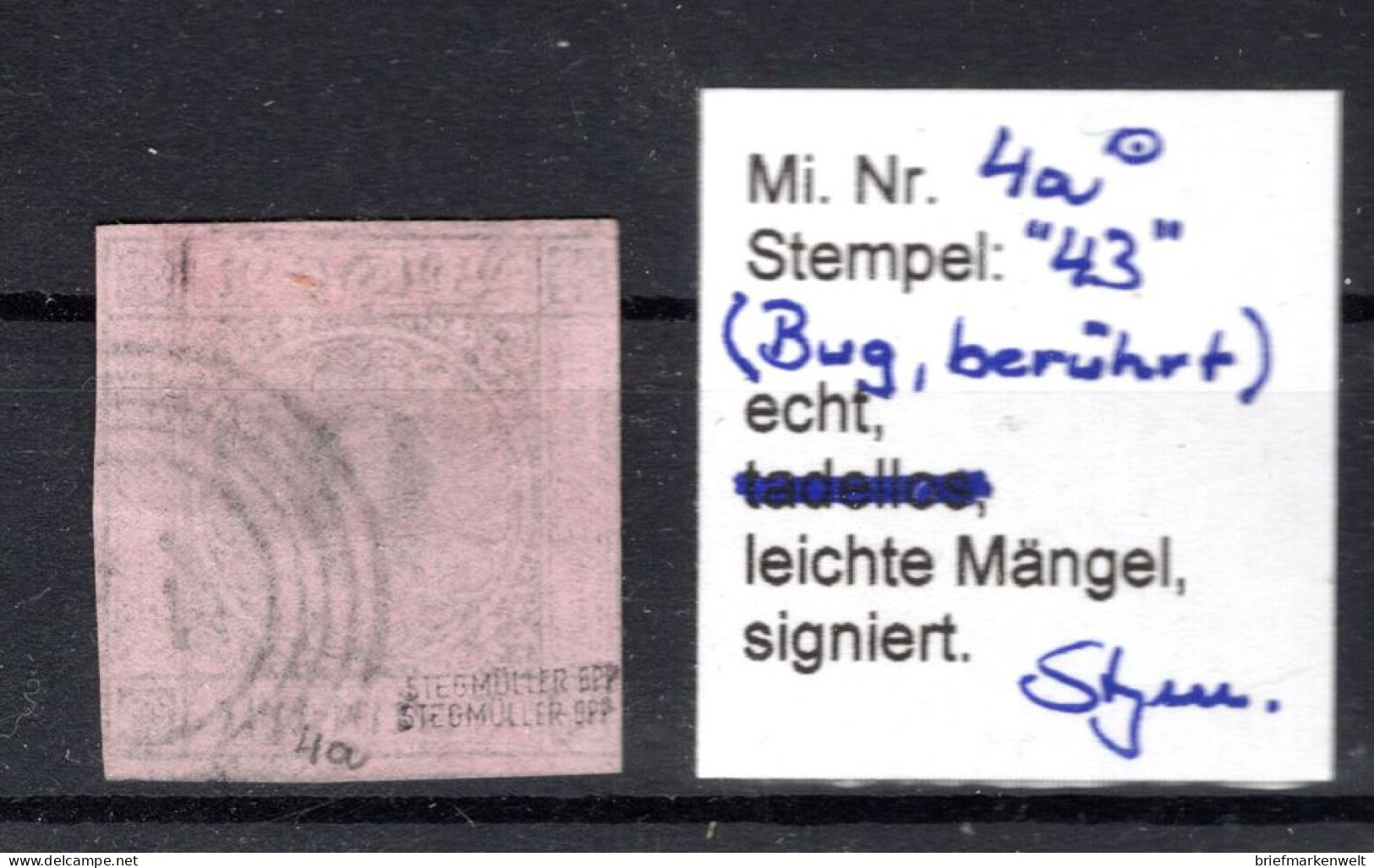 Baden 4a übl.Schnitt Gest. BPP 200EUR (K1611 - Sonstige & Ohne Zuordnung