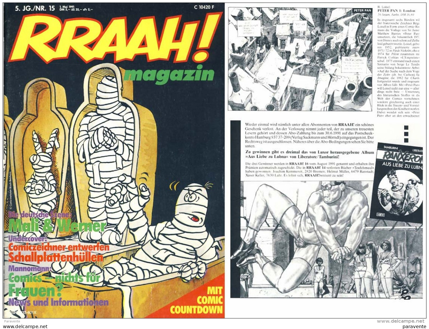 Magazine RRAAH! 15 De 1990 (en Allemand) Avec LIBERATORE LOISEL - L'Echo Des Savanes