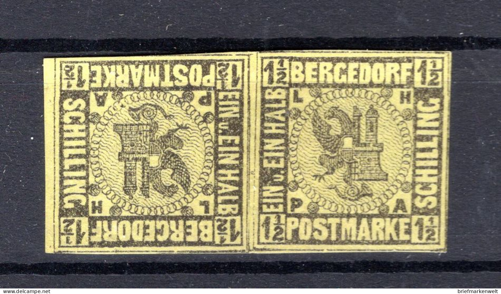 Bergedorf 3K KEHRDRUCK ** MNH POSTFRISCH 280EUR (19101 - Bergedorf