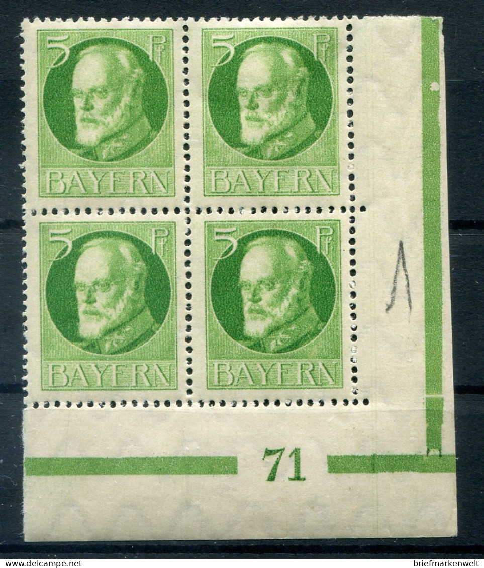 Bayern PLATTENNUMMER 71 Auf  112 Tadellos ** MNH POSTFRISCH (78627 - Altri & Non Classificati