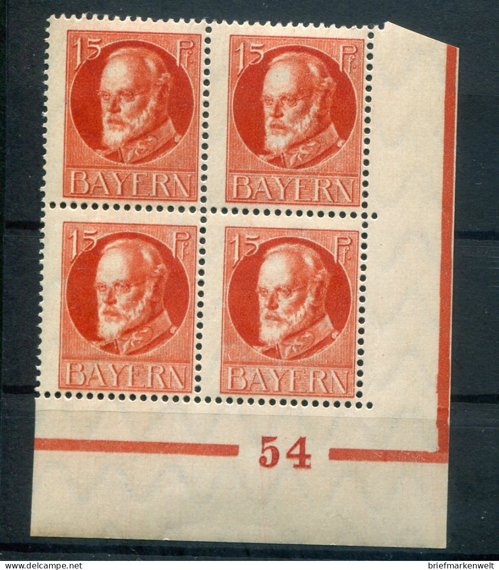 Bayern PLATTENNUMMER 54 Auf  115 Tadellos ** MNH POSTFRISCH (78687 - Altri & Non Classificati