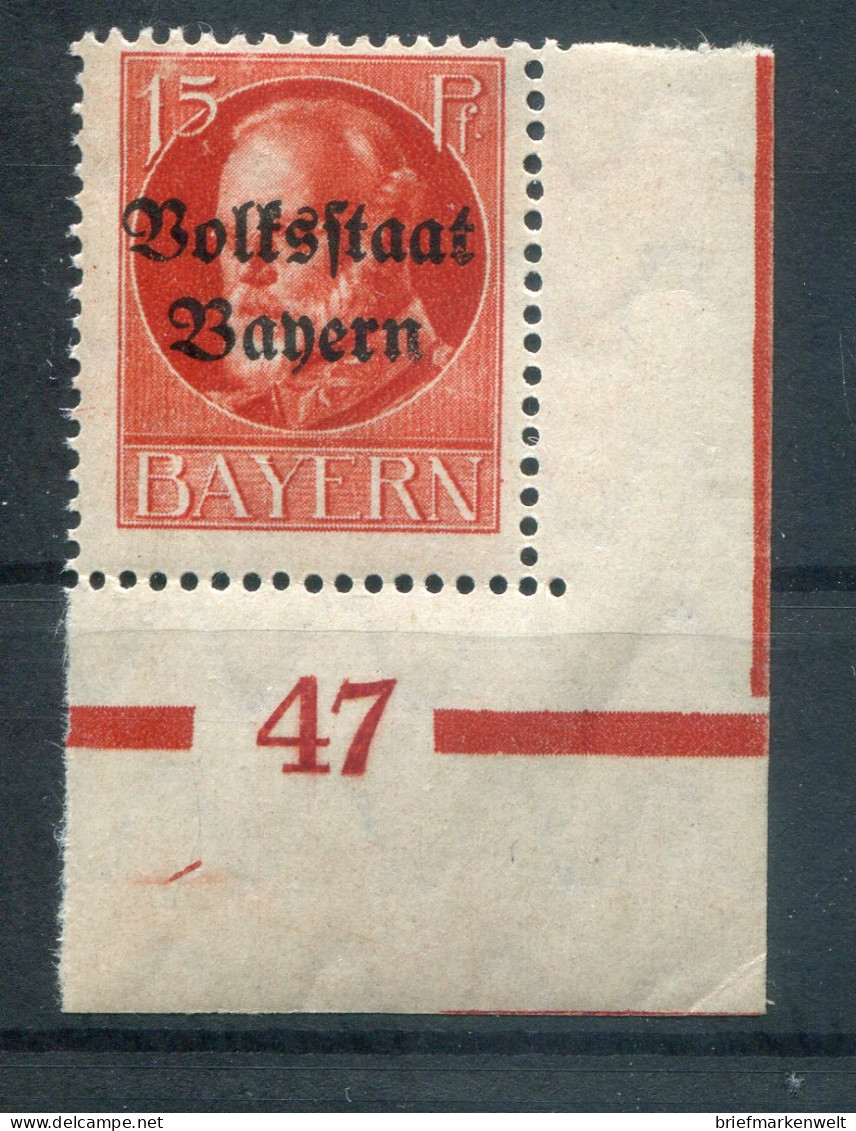 Bayern PLATTENNUMMER 47 Auf  120 Tadellos ** MNH POSTFRISCH (78651 - Altri & Non Classificati