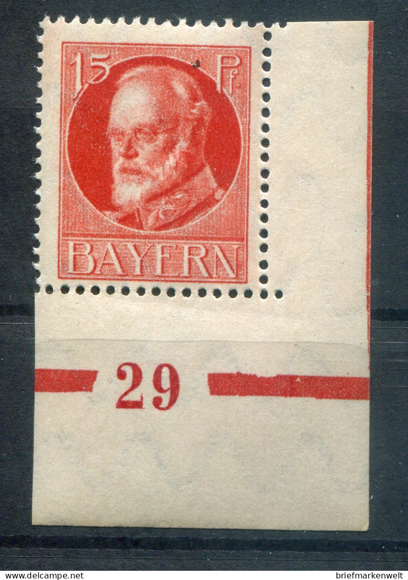 Bayern PLATTENNUMMER 29 Auf 115 Tadellos ** MNH POSTFRISCH (78645 - Andere & Zonder Classificatie