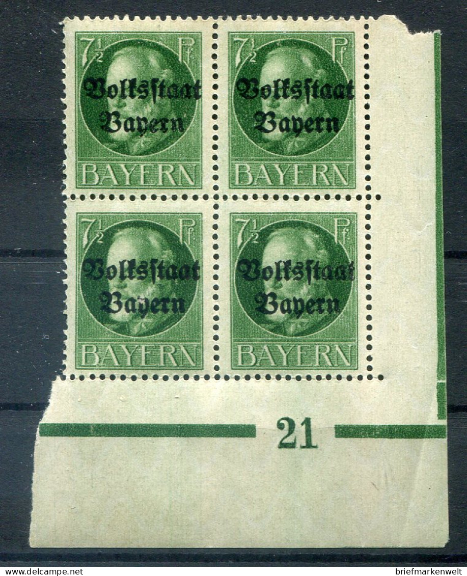 Bayern PLATTENNUMMER 21 Auf  113 Tadellos ** MNH POSTFRISCH (78672 - Autres & Non Classés