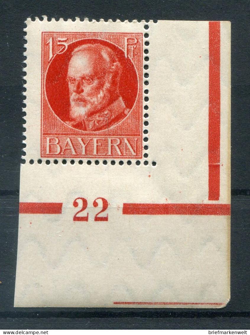 Bayern PLATTENNUMMER 22 Auf  115 Tadellos ** MNH POSTFRISCH (78638 - Autres & Non Classés