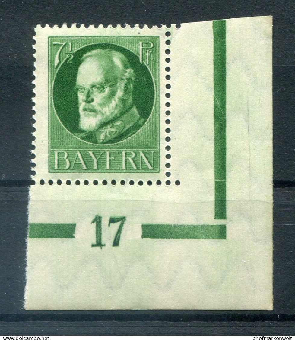 Bayern PLATTENNUMMER 17 Auf 111 Tadellos ** MNH POSTFRISCH (78633 - Andere & Zonder Classificatie