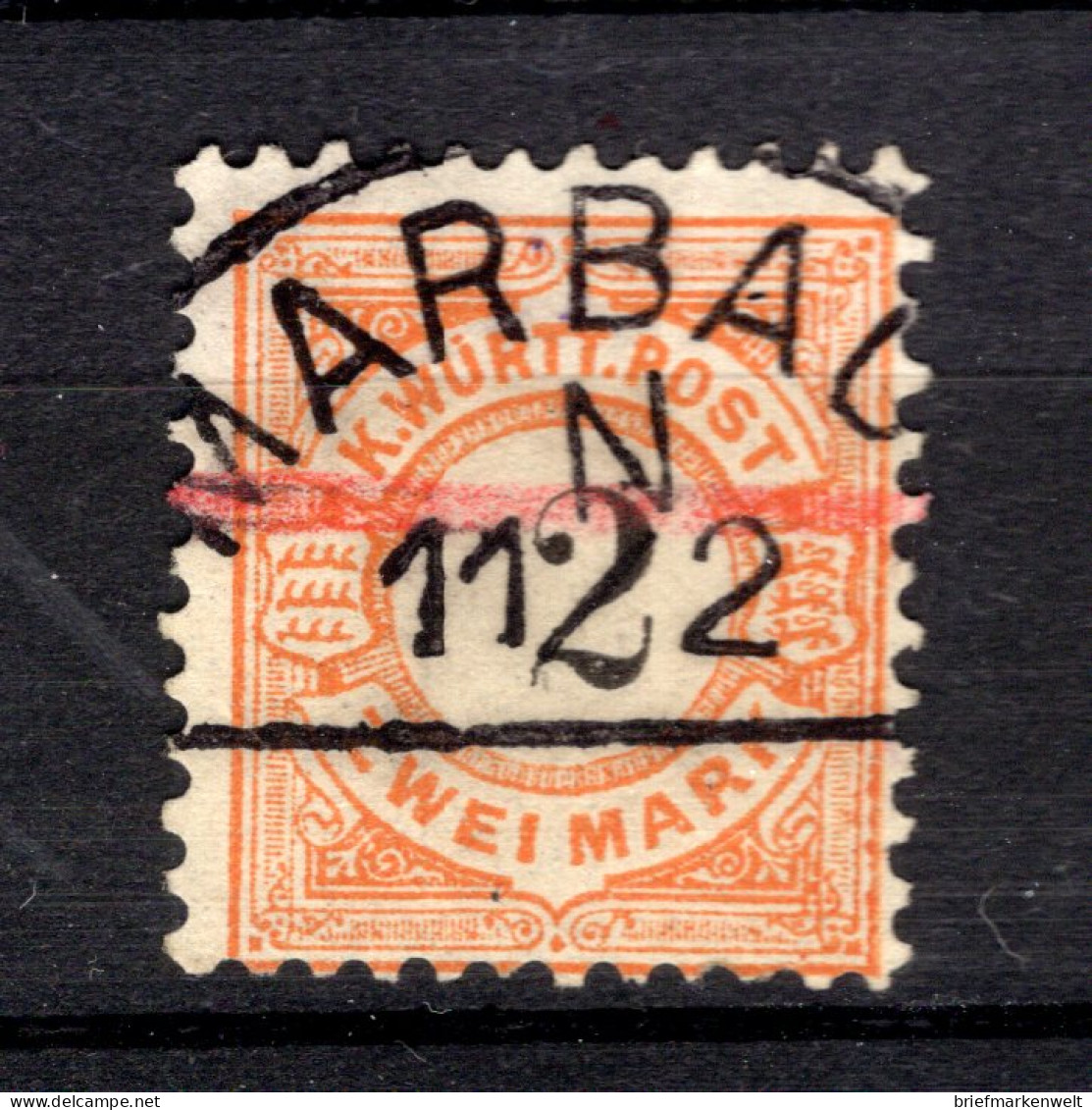 Württemberg 53 Mit HK MARBACH Gest. (T6889 - Altri & Non Classificati