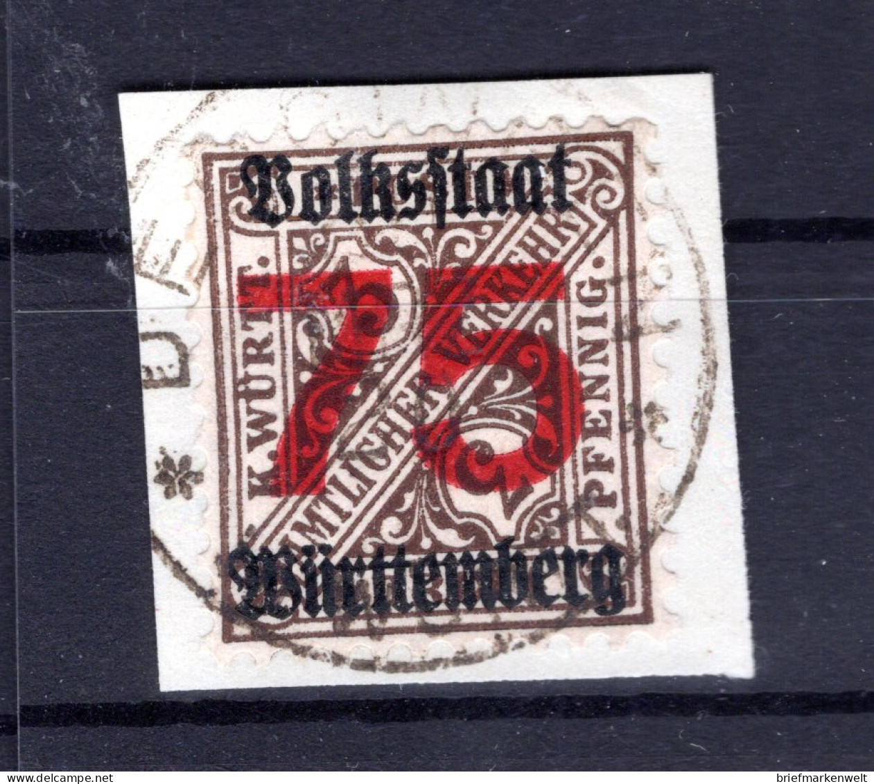 Württemberg 271 Herrlich Auf Gest. Luxusbriefstück BPP 50EUR (K2295 - Altri & Non Classificati