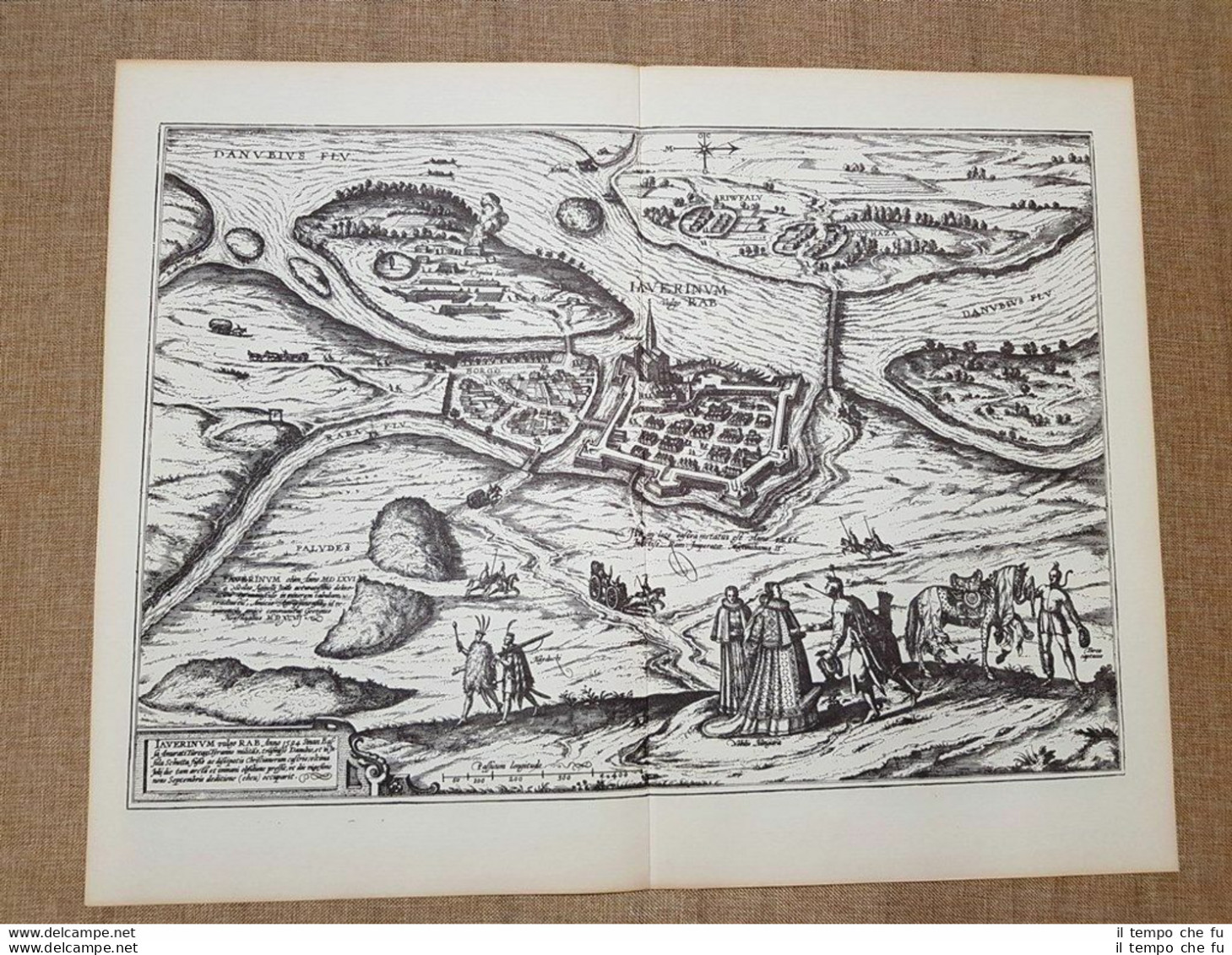Veduta Della Città Di Iaverinum Vulgo Anno 1594 Braun E Hogenberg Ristampa - Carte Geographique