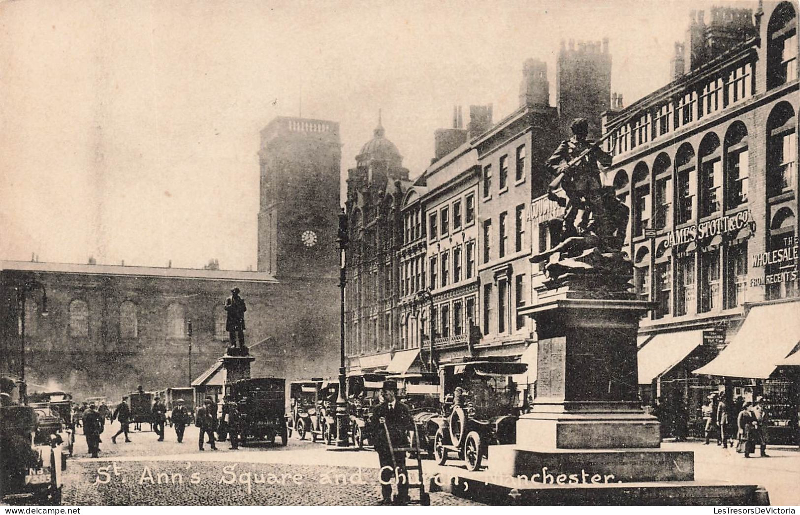 ROYAUME-UNI - St Ann's Square And Church - Manchester - Vue Panoramique - Animé - Carte Postale Ancienne - Manchester