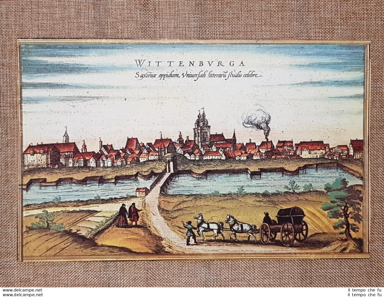 Veduta Della Città Wittenburg Germania Anno 1572 Braun E Hogenberg Ristampa - Carte Geographique