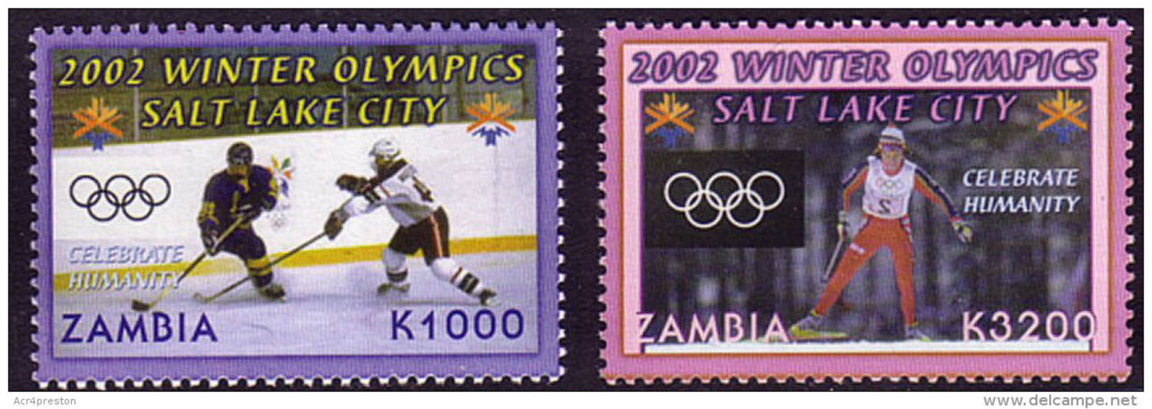 Zm0881 Zambia 2002, SG 881-2, Winter Olympics - Zambie (1965-...)