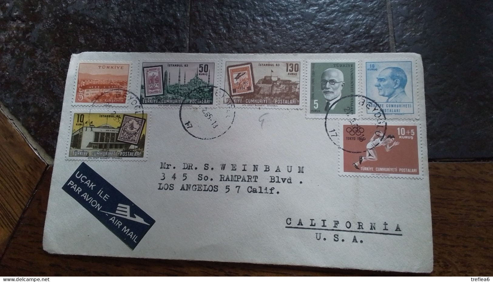 1965 - Turquie Vers U.S.A - - Lettres & Documents