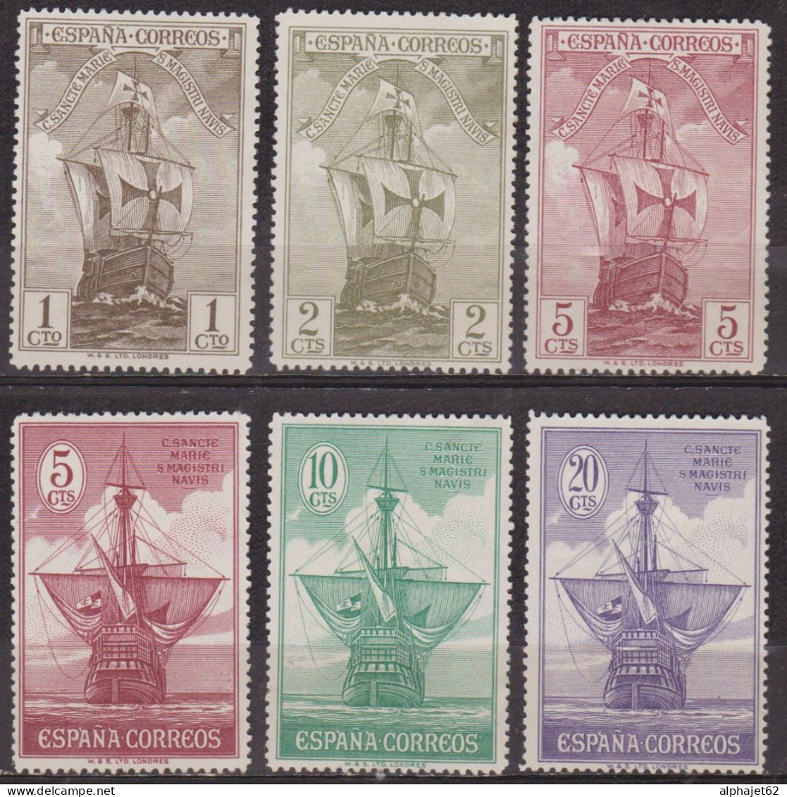 Exposition De Séville - ESPAGNE - Santa Maria De Christophe Colomb - N° 442-444-445-446-447-449 * - 1930 - Unused Stamps