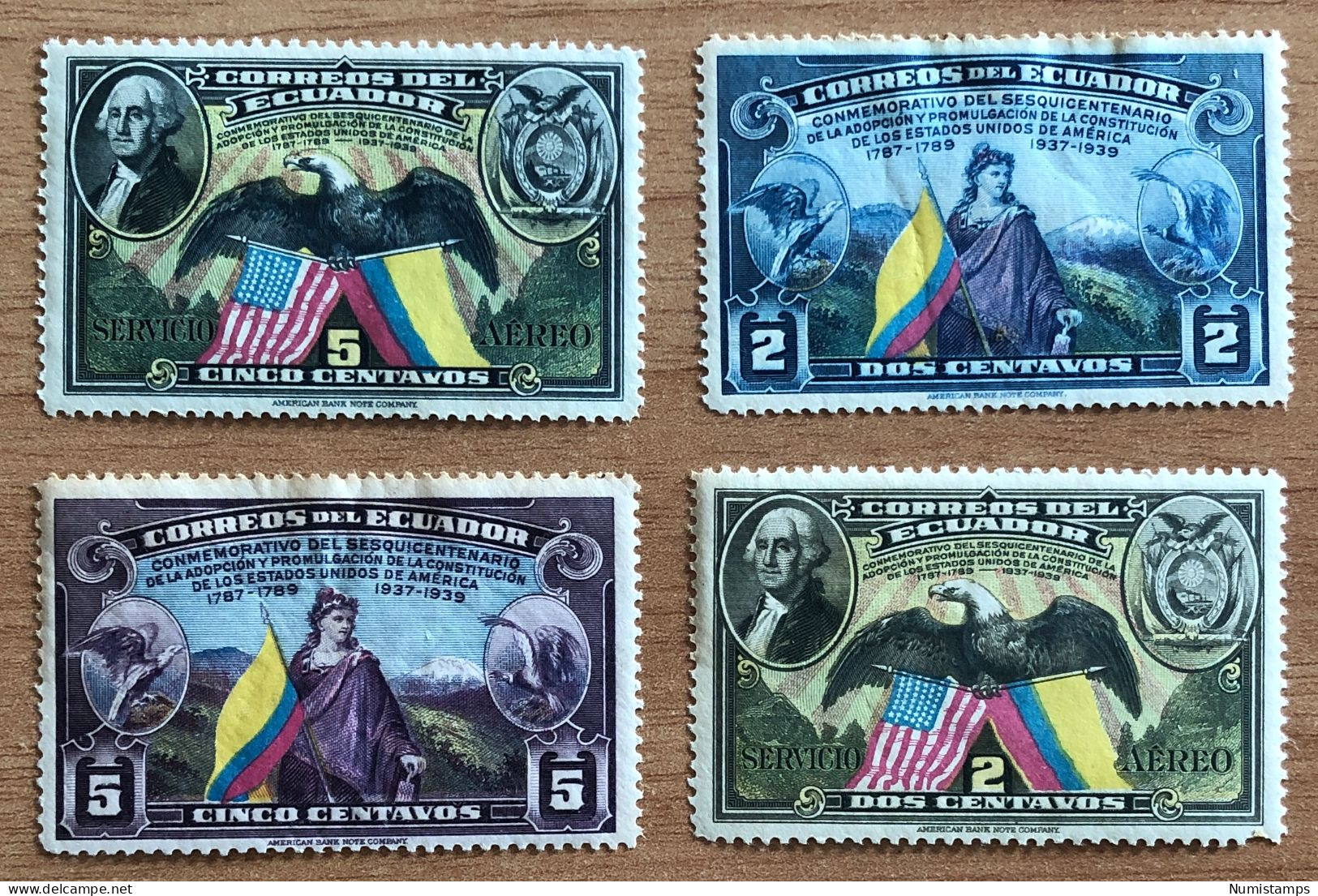 Ecuador - 150th Anniversary Of The United States Constitution - 1938 - Equateur