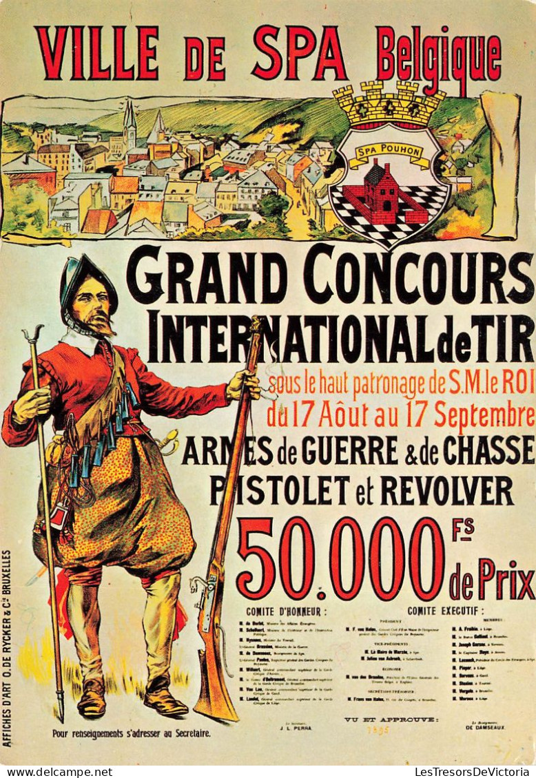 BELGIQUE - Spa - Grand Concours International De Tir - Ancienne Affiche - Carte Postale - Spa