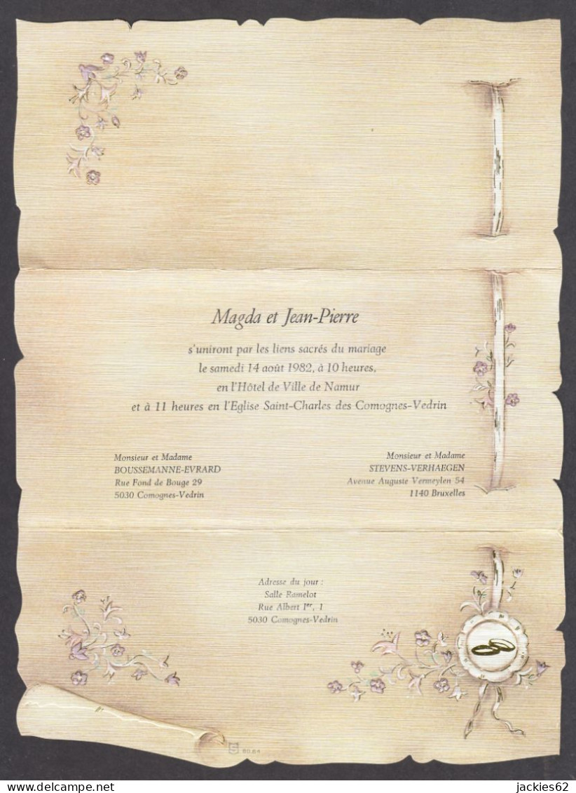 129958CL/ Mariage, Magda Et Jean-Pierre, Namur, 1982 - Hochzeit