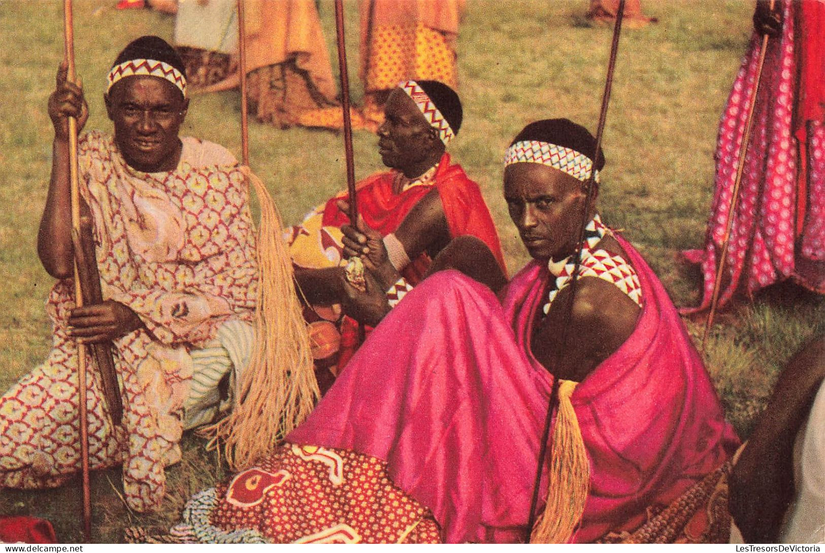 CONGO - Voyage Du Roi Au Congo - Eté 1955 - Notables De L'Urundi Attendant L'arrivée Du Roi...- Colorisé - Carte Postale - Andere & Zonder Classificatie