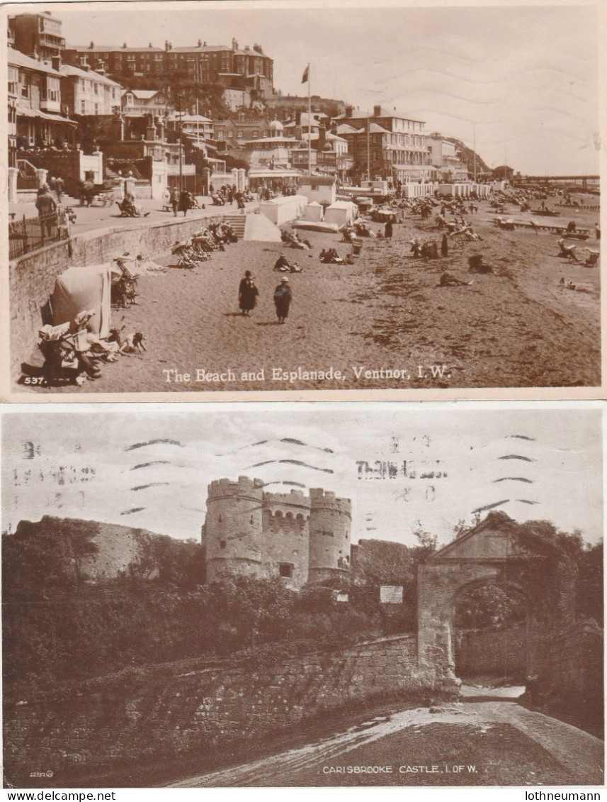 1928/35: 2 Used Photo-postcards Isle Of Wight, Both Franked With S,G. No 420, See Scan - Covers & Documents