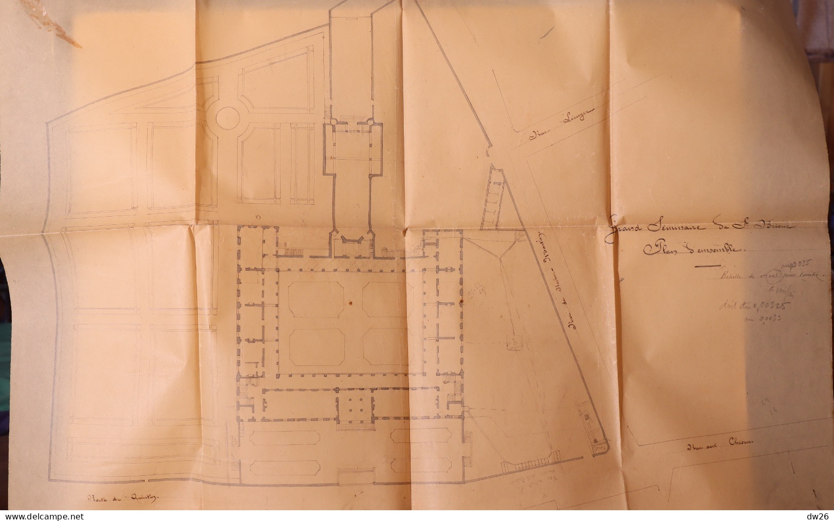 Archives: 9 Plans D'Architecte: Grand Séminaire De Saint-Brieuc (Côtes-du-Nord) Datés De 1894, Construction 1924 - Architektur