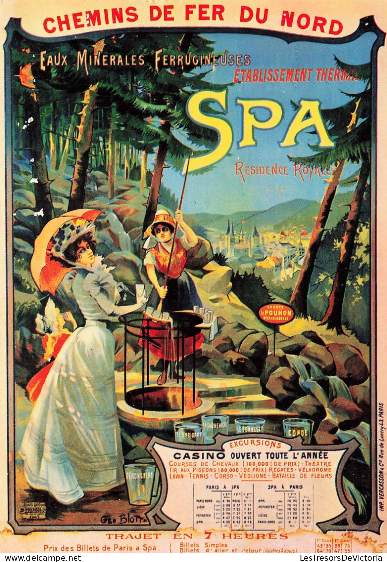 BELGIQUE - Spa - Chemins De Fer Du Nord - Ancienne Affiche - Carte Postale - Spa