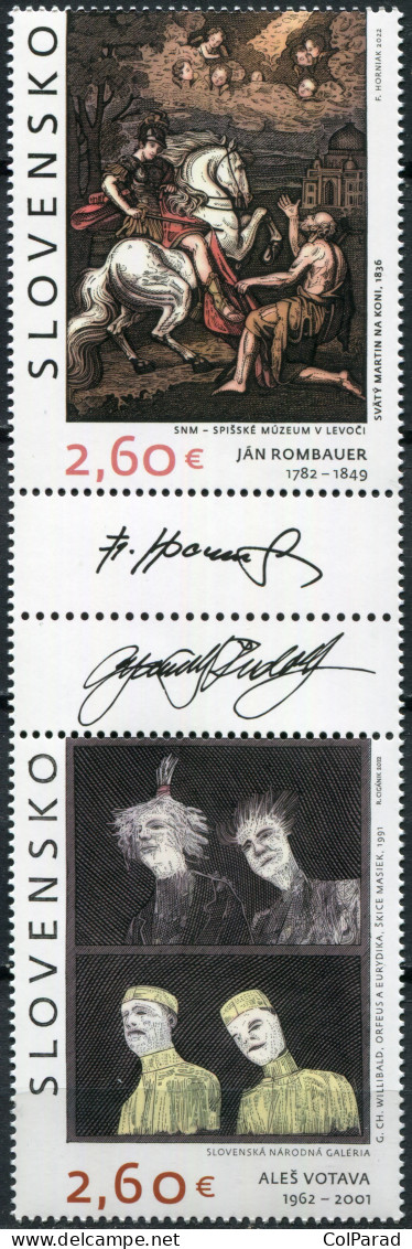 SLOVAKIA - 2022 - BLOCK OF 2 STAMPS MNH ** - Slovak Art Masterpieces (I) - Ongebruikt