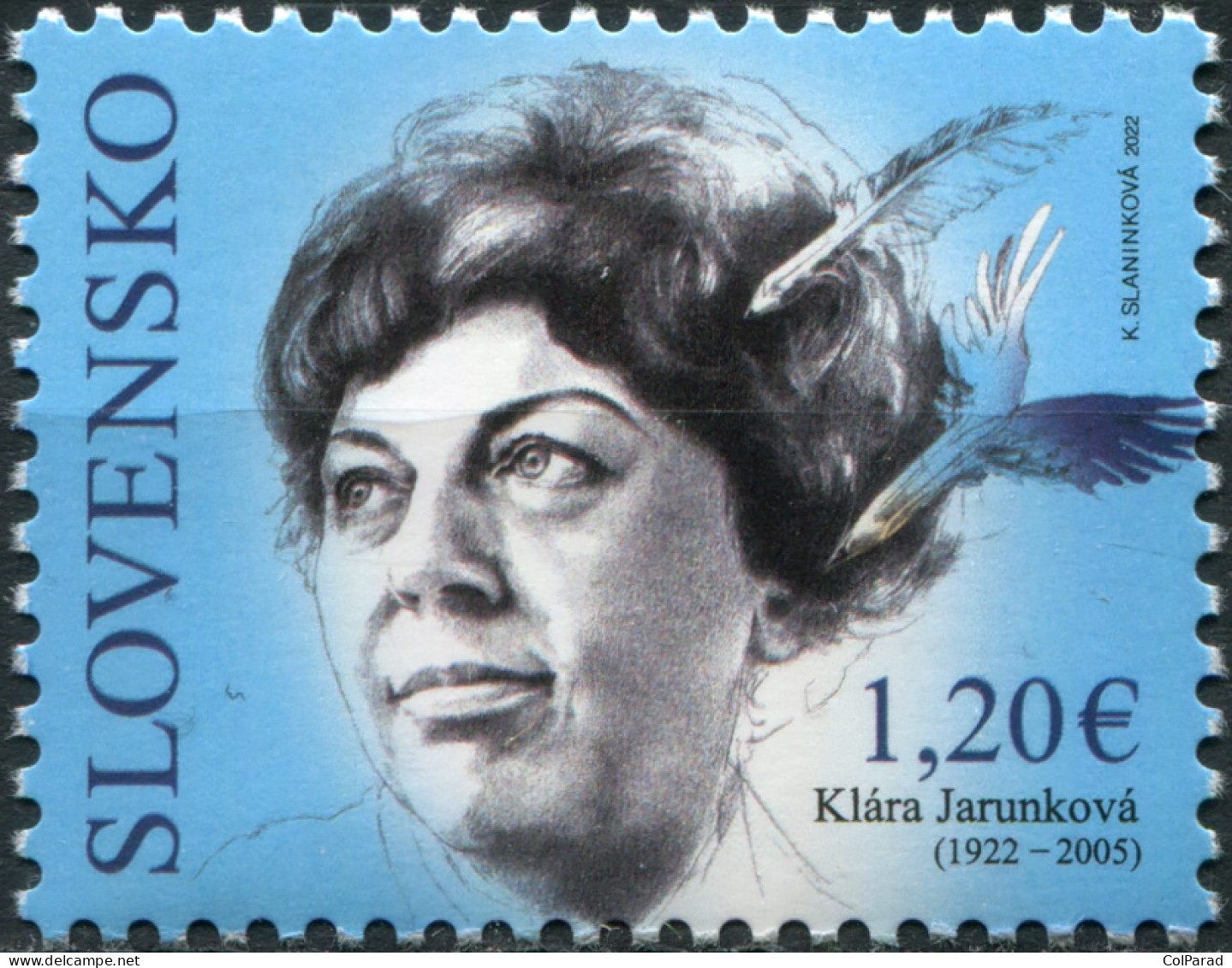 SLOVAKIA - 2022 - STAMP MNH ** - Klara Jarunkova, Writer - Nuovi