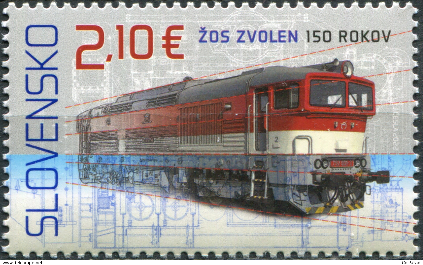 SLOVAKIA - 2022 - STAMP MNH ** - 150 Years Of The Railway Station In Zvolen - Unused Stamps