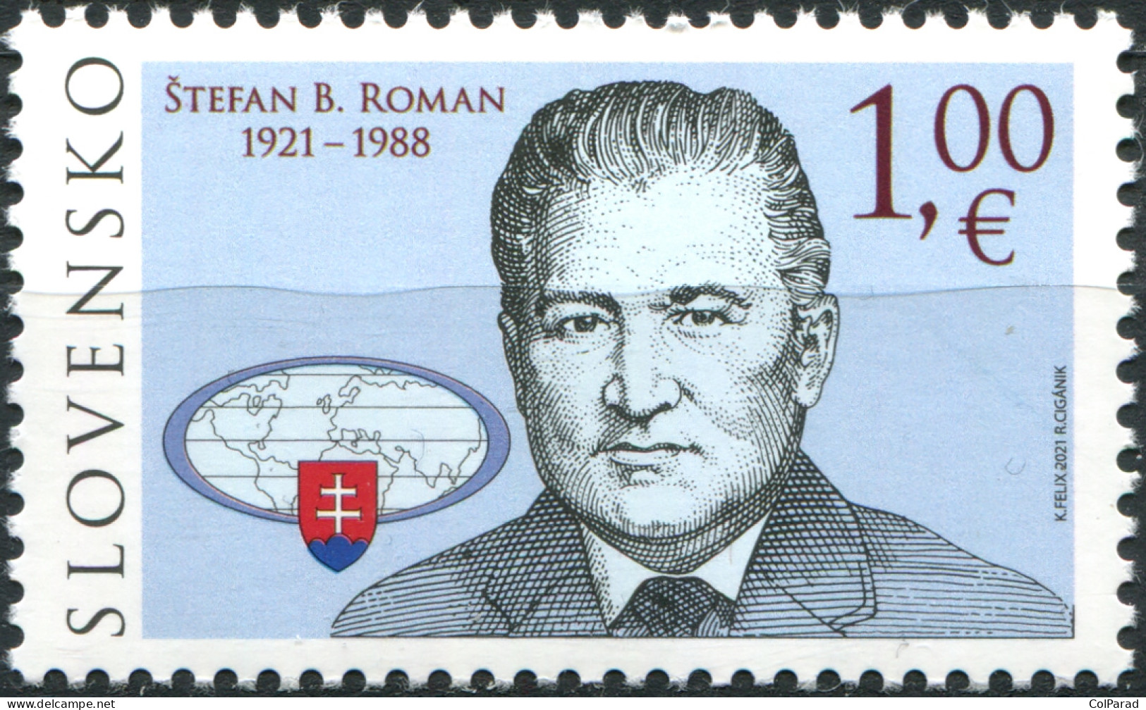 SLOVAKIA - 2021 - STAMP MNH ** - Stephen Boleslav Roman, 1921-1988 - Nuovi