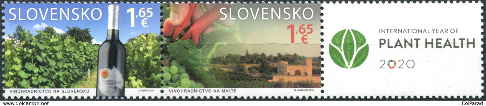 SLOVAKIA - 2020 - BLOCK MNH ** - Vineyards Of Slovakia And Malta - Nuovi