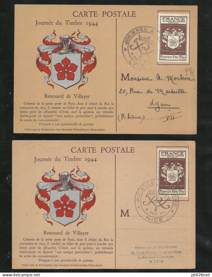 FDC 5 Cartes Maximum Premier Jour Le 09/12/1944 N°668 Journée Du Timbre (voir Liste )  B/TB  Voir Scans   Soldé ! ! ! - ....-1949