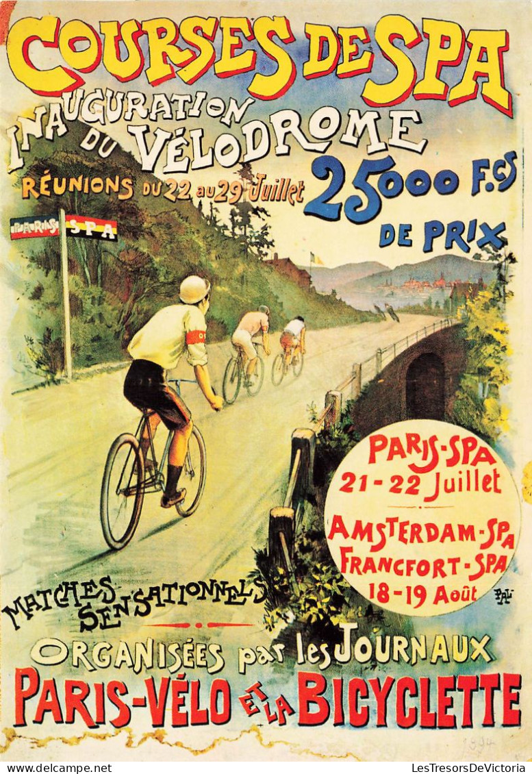 BELGIQUE - Spa - Courses De Spa - Inauguration Du Vélodrome - Ancienne Affiche - Carte Postale - Spa
