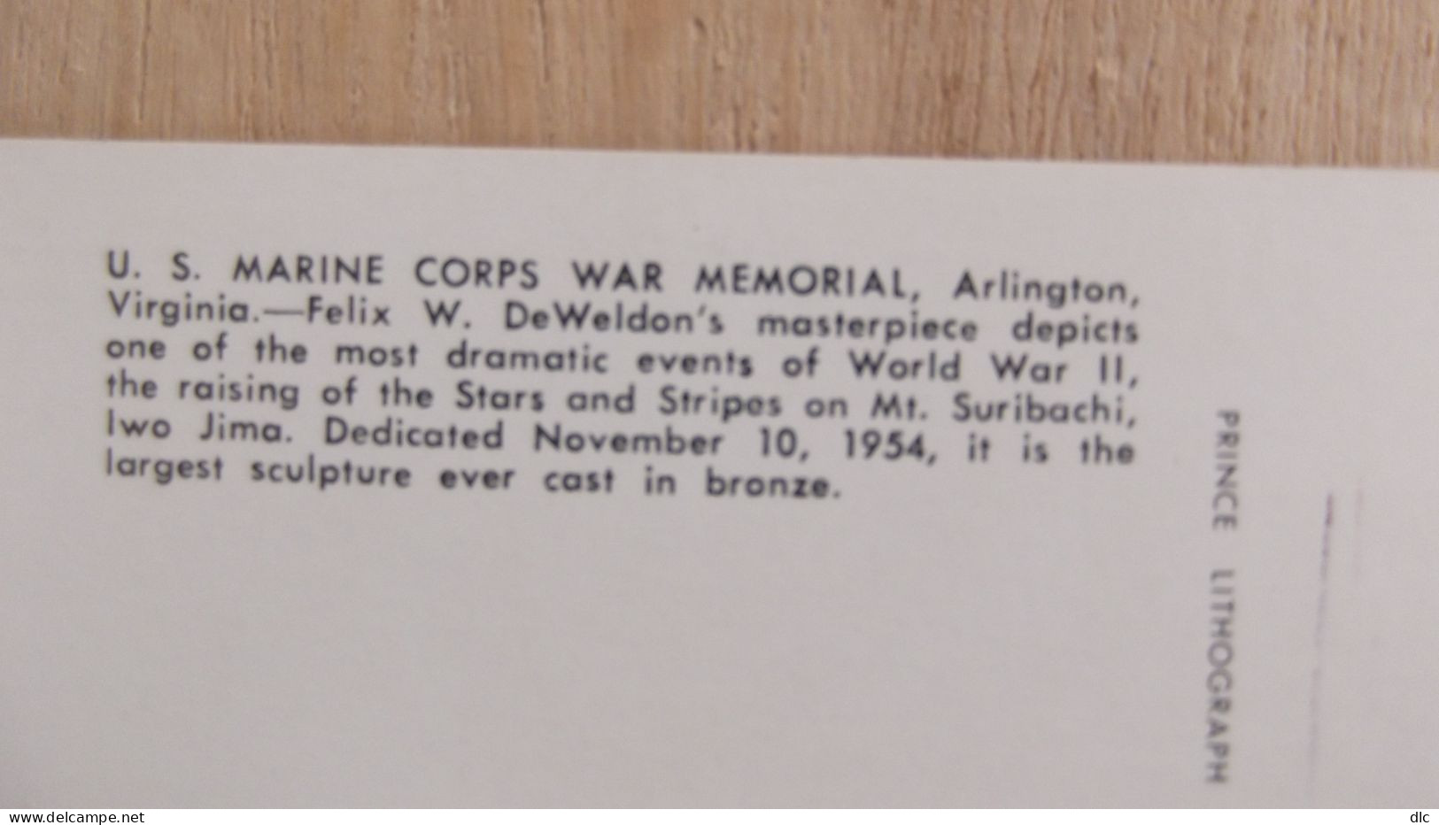 US Marine Corps War Memorial - Prince Lithograph Co. - Arlington