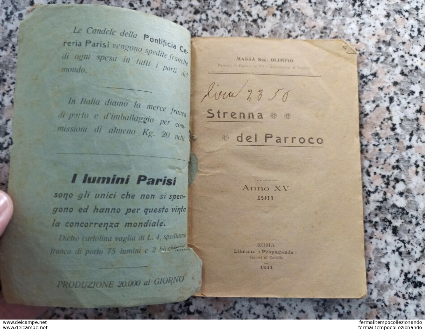 Bb25  Libretto La Strenna Del Parroco Ai Suoi Parrocchiani Roma 1911 - Collections