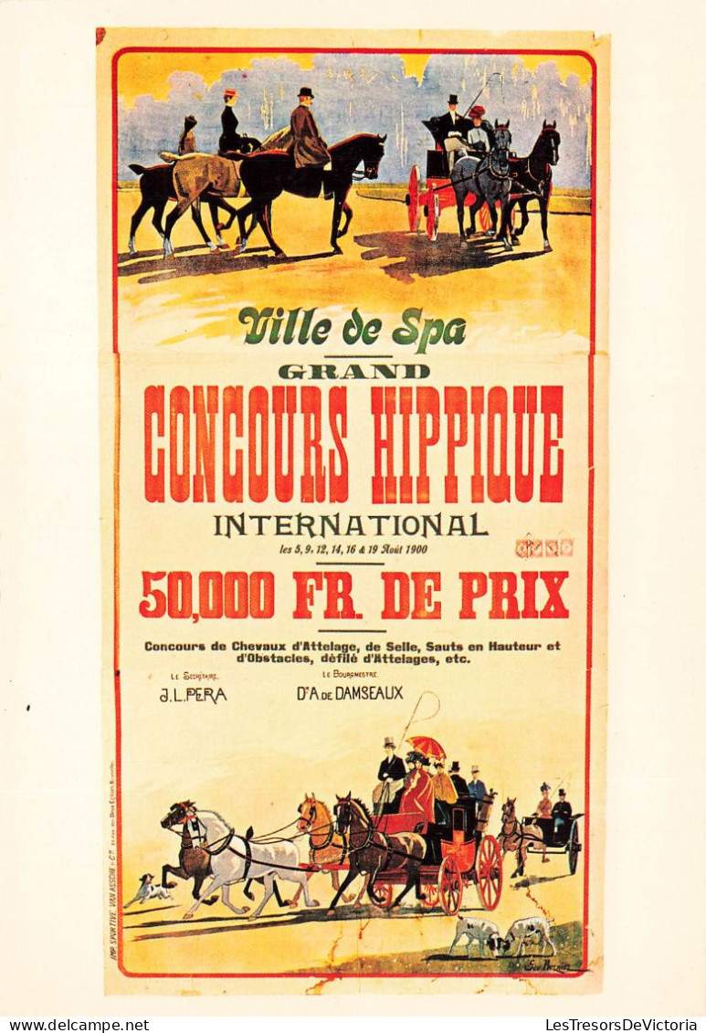 BELGIQUE - Spa - Ville - Concours Hippique - Ancienne Affiche - Carte Postale - Spa