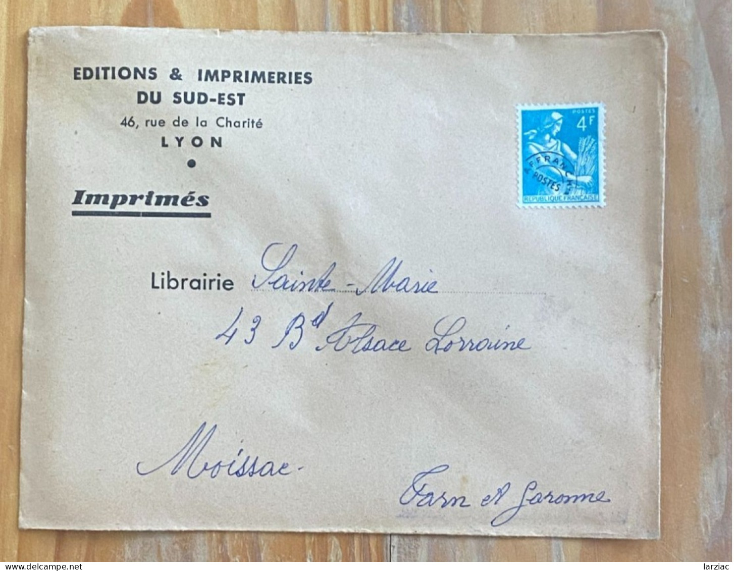 Enveloppe Commerciale Editions & Imprimeries Du Sud-Est Lyon Pour Moissac Préoblitéré Moissonneuse N°106 - 1953-1960
